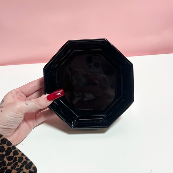 Vintage retro Arcoroc France black octagon trinket dish bowl - Picture 2 of 5